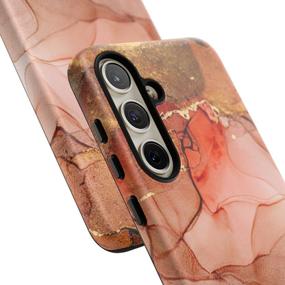 Ruby Red Marble Samsung Galaxy Case - Elegant Red Marble with Gold Accents - BOGO Cases