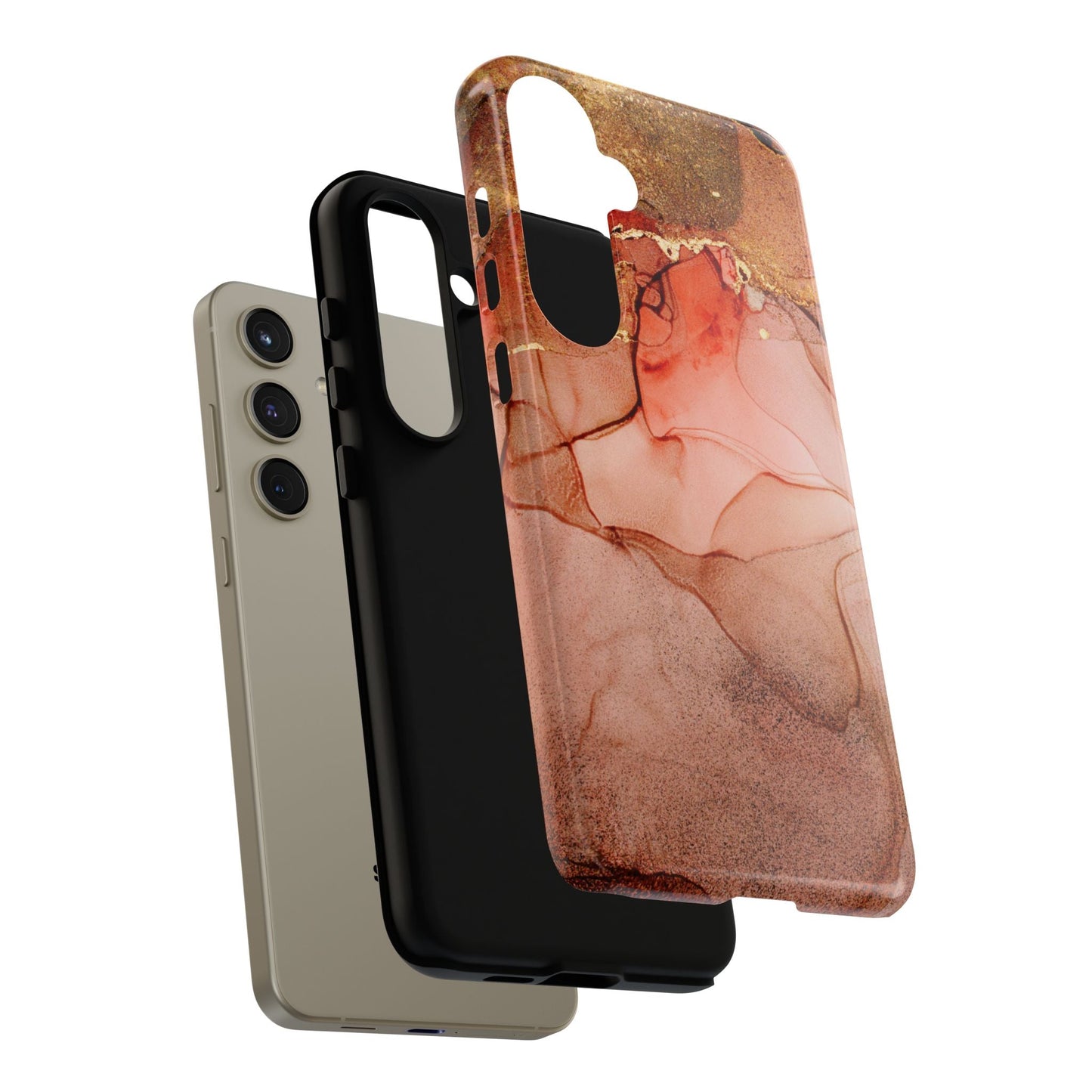 Ruby Red Marble Samsung Galaxy Case - Elegant Red Marble with Gold Accents - BOGO Cases