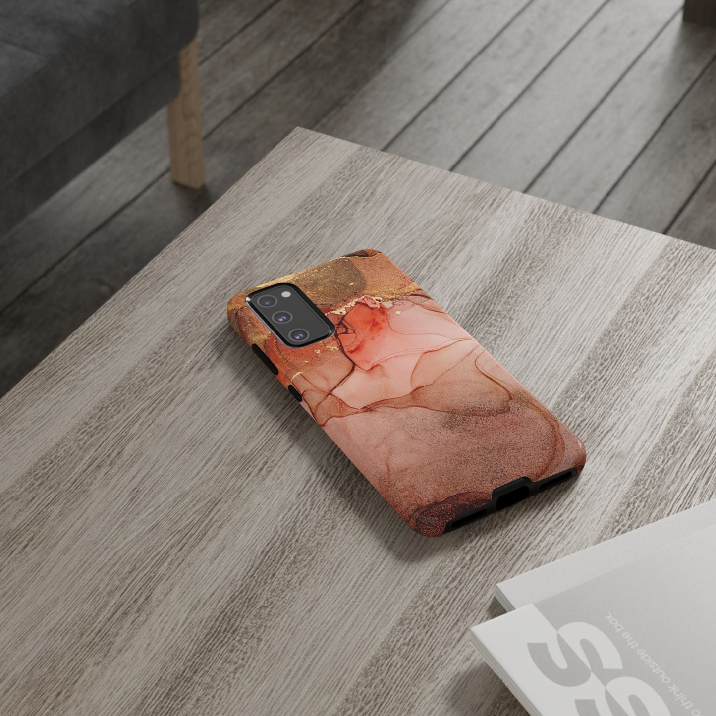 Ruby Red Marble Samsung Galaxy Case - Elegant Red Marble with Gold Accents - BOGO Cases