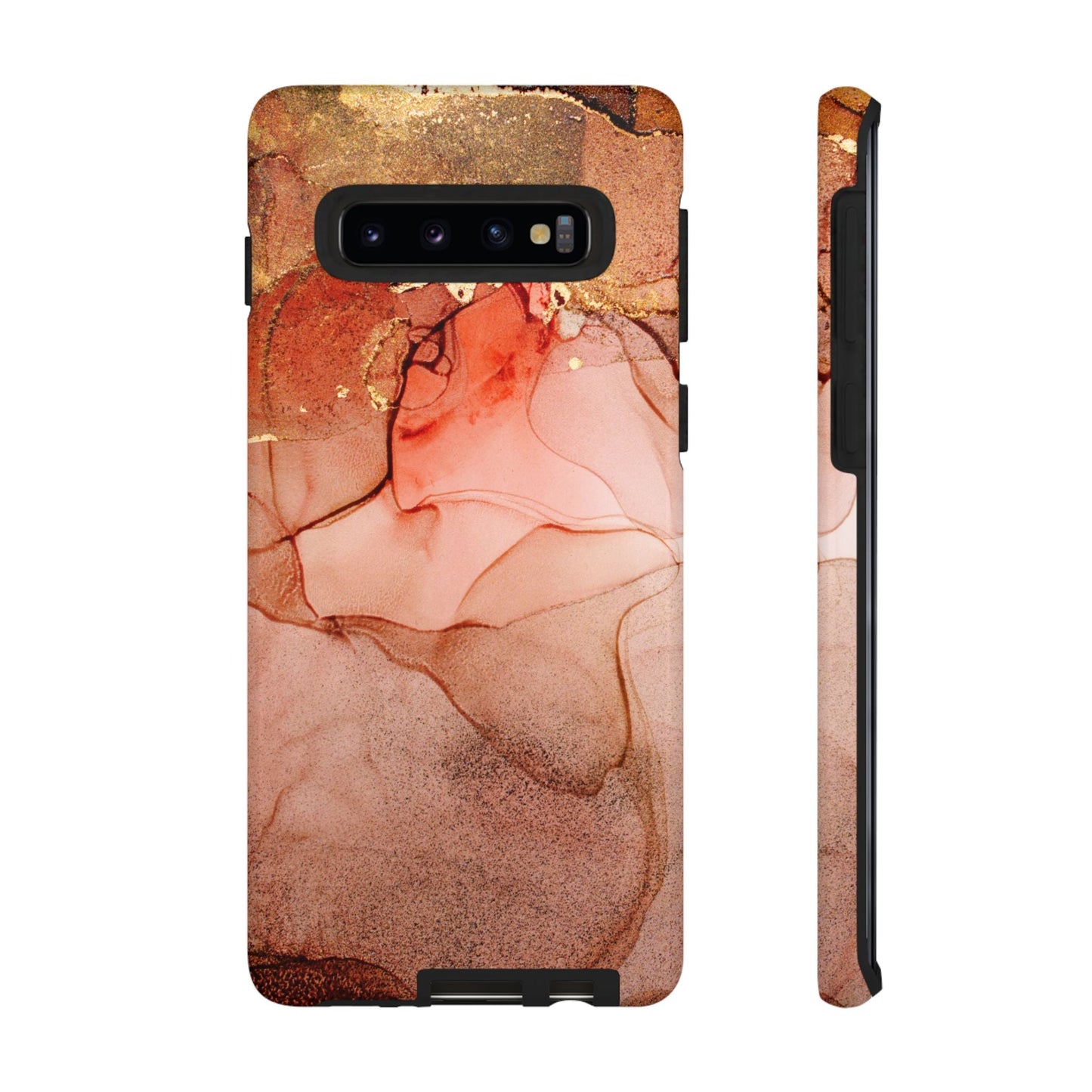 Ruby Red Marble Samsung Galaxy Case - Elegant Red Marble with Gold Accents - BOGO Cases