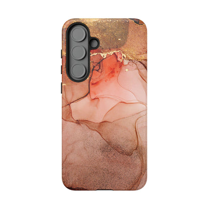 Ruby Red Marble Samsung Galaxy Case - Elegant Red Marble with Gold Accents - BOGO Cases