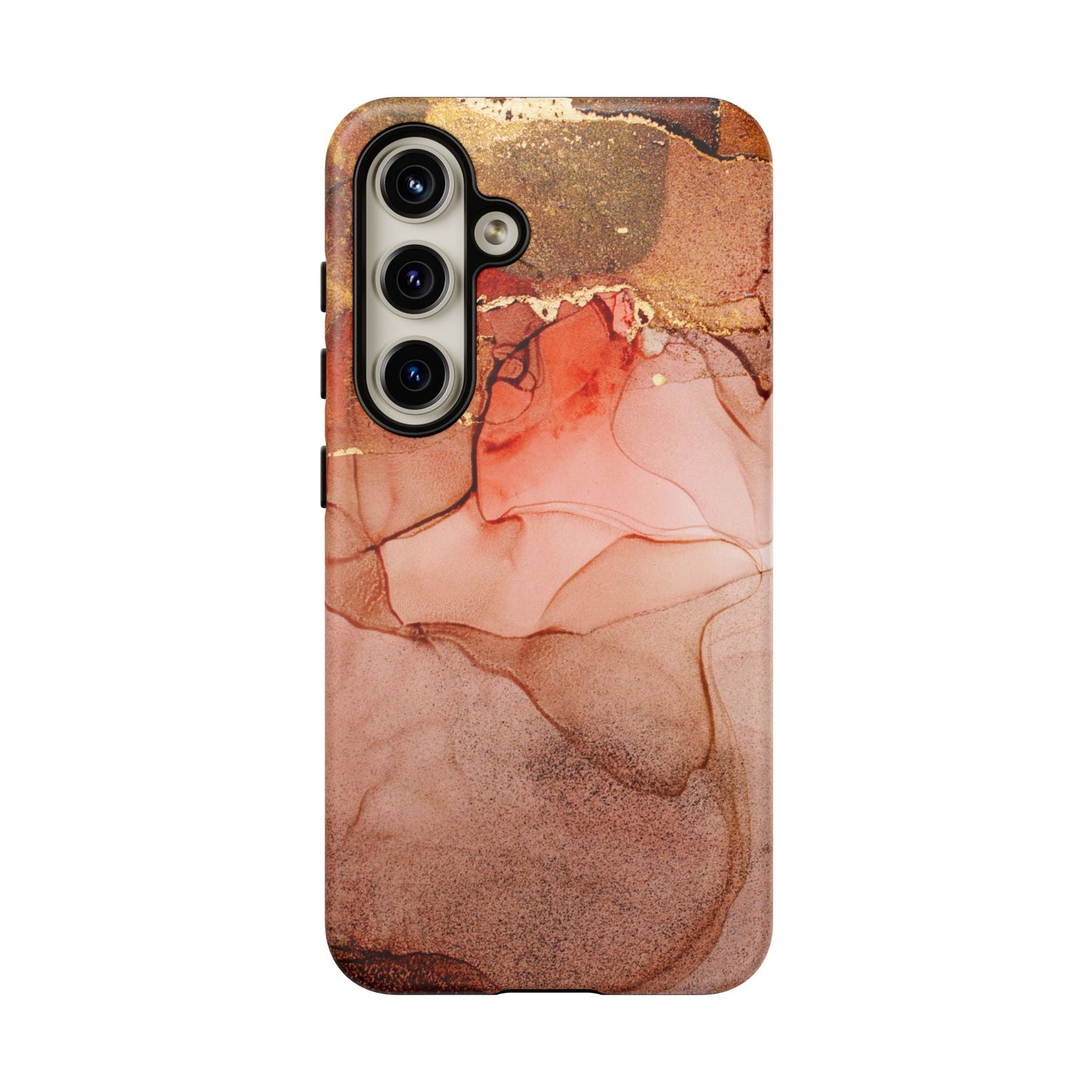 Ruby Red Marble Samsung Galaxy Case - Elegant Red Marble with Gold Accents - BOGO Cases