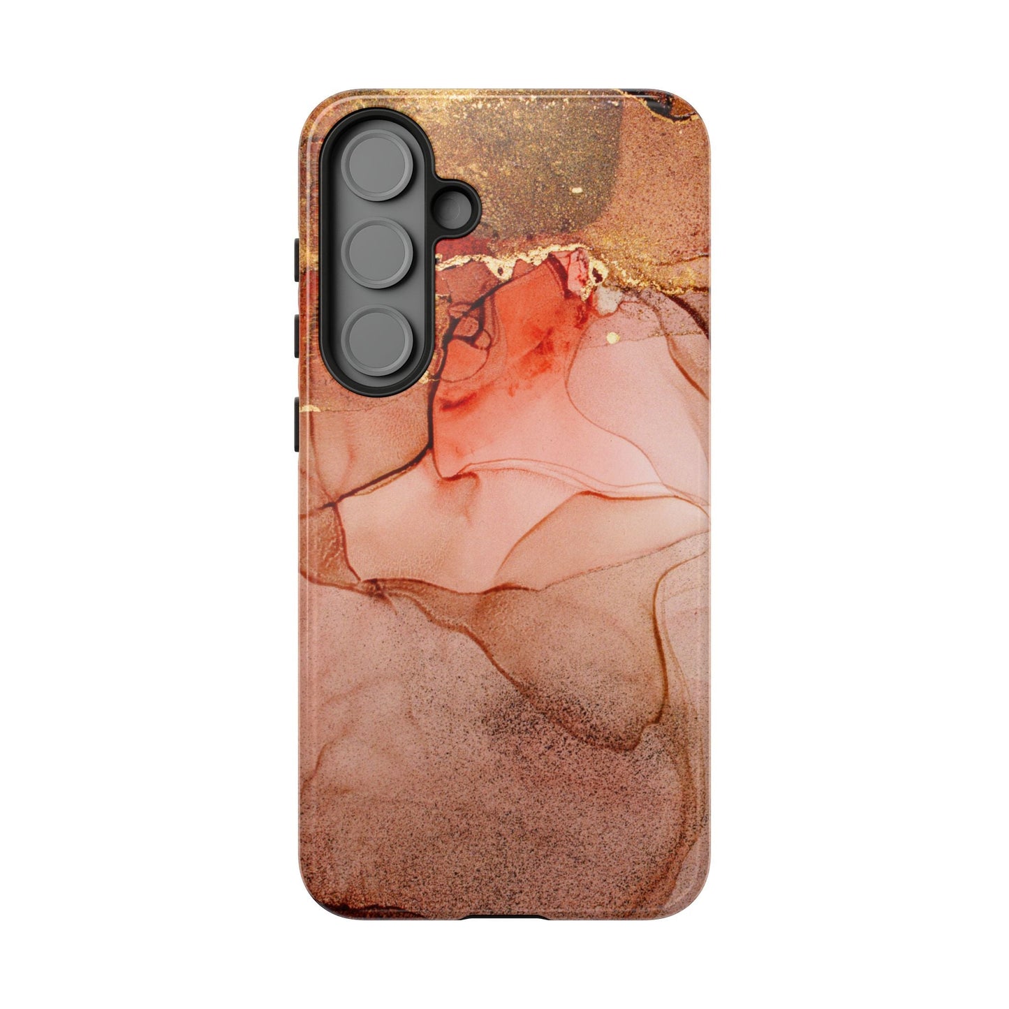 Ruby Red Marble Samsung Galaxy Case - Elegant Red Marble with Gold Accents - BOGO Cases