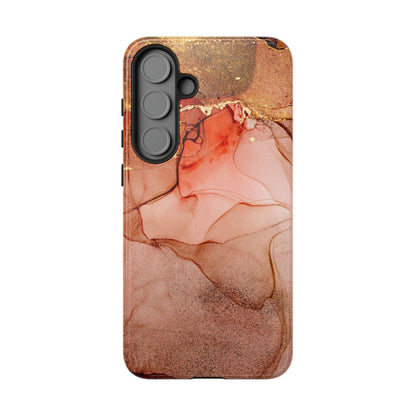 Ruby Red Marble Samsung Galaxy Case - Elegant Red Marble with Gold Accents - BOGO Cases
