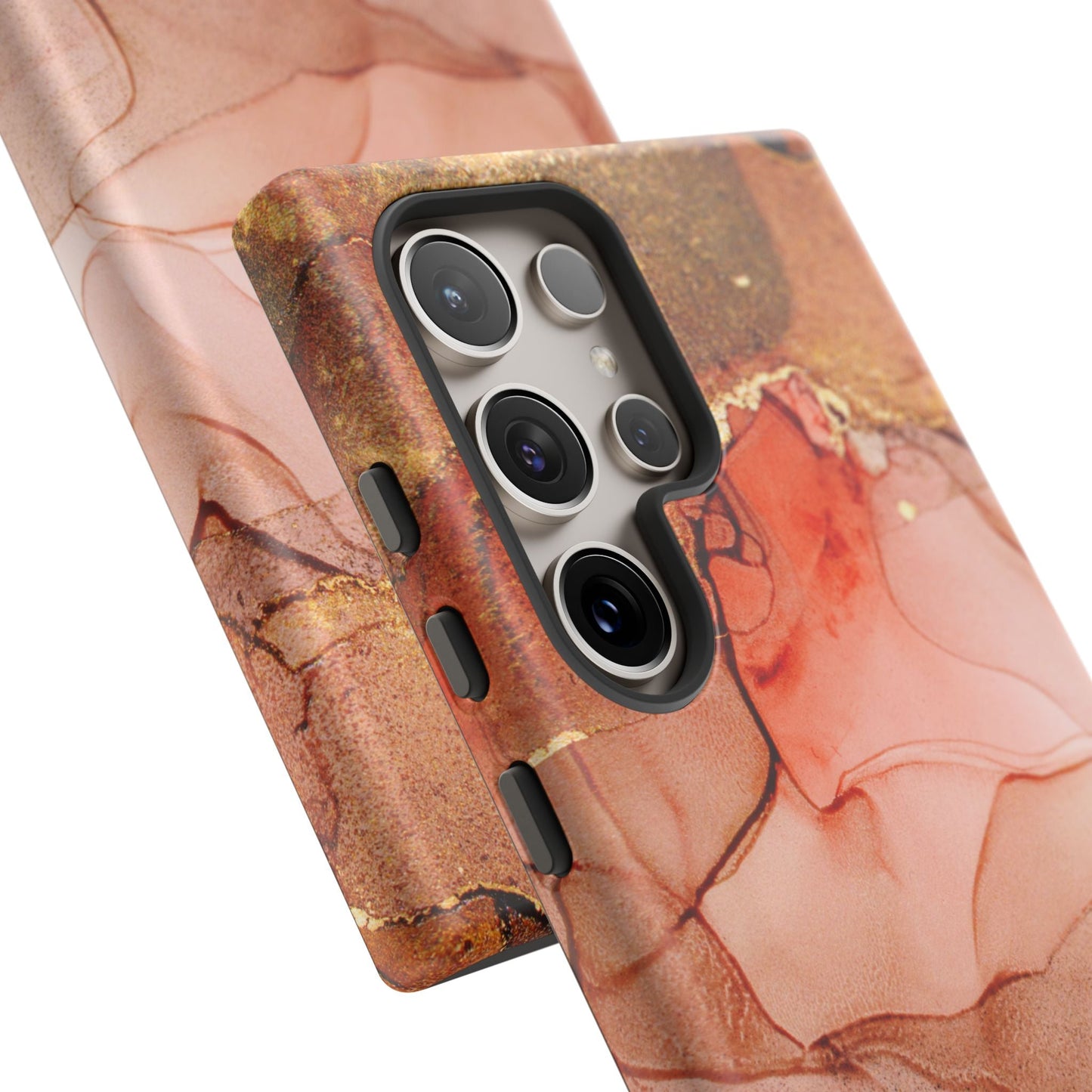 Ruby Red Marble Samsung Galaxy Case - Elegant Red Marble with Gold Accents - BOGO Cases