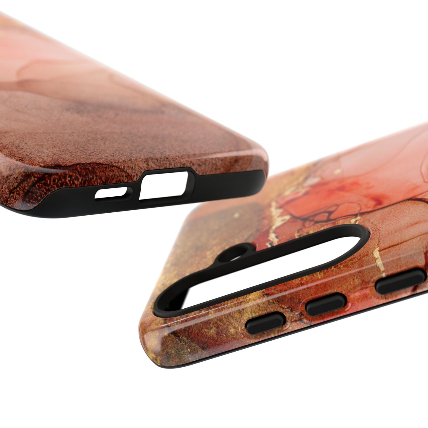 Ruby Red Marble Samsung Galaxy Case - Elegant Red Marble with Gold Accents - BOGO Cases