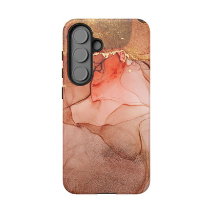 Ruby Red Marble Samsung Galaxy Case - Elegant Red Marble with Gold Accents - BOGO Cases
