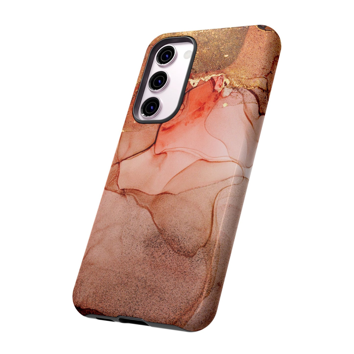 Ruby Red Marble Samsung Galaxy Case - Elegant Red Marble with Gold Accents - BOGO Cases