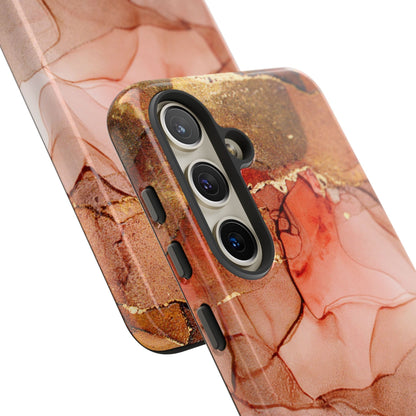Ruby Red Marble Samsung Galaxy Case - Elegant Red Marble with Gold Accents - BOGO Cases