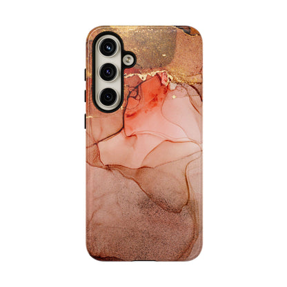 Ruby Red Marble Samsung Galaxy Case - Elegant Red Marble with Gold Accents - BOGO Cases