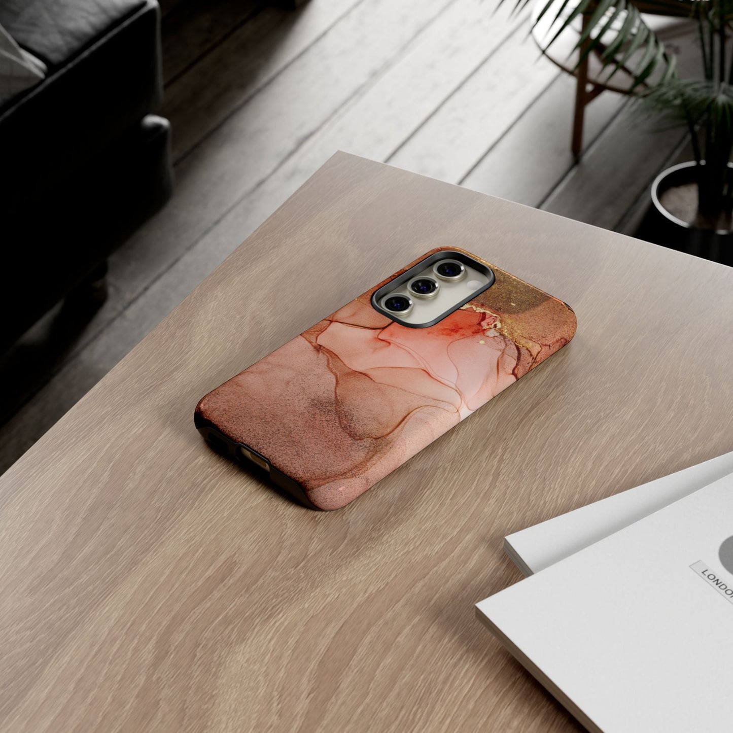 Ruby Red Marble Samsung Galaxy Case - Elegant Red Marble with Gold Accents - BOGO Cases
