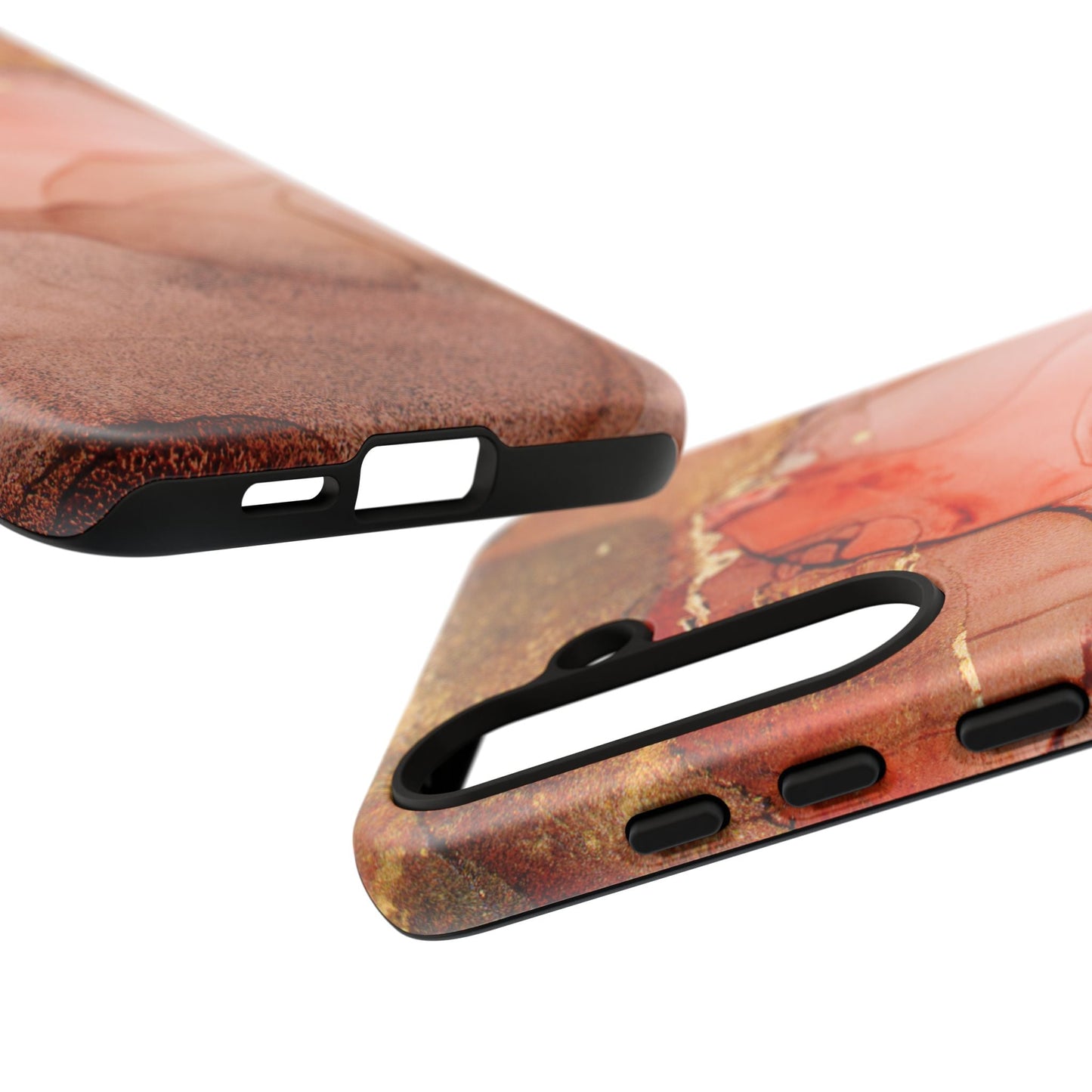 Ruby Red Marble Samsung Galaxy Case - Elegant Red Marble with Gold Accents - BOGO Cases