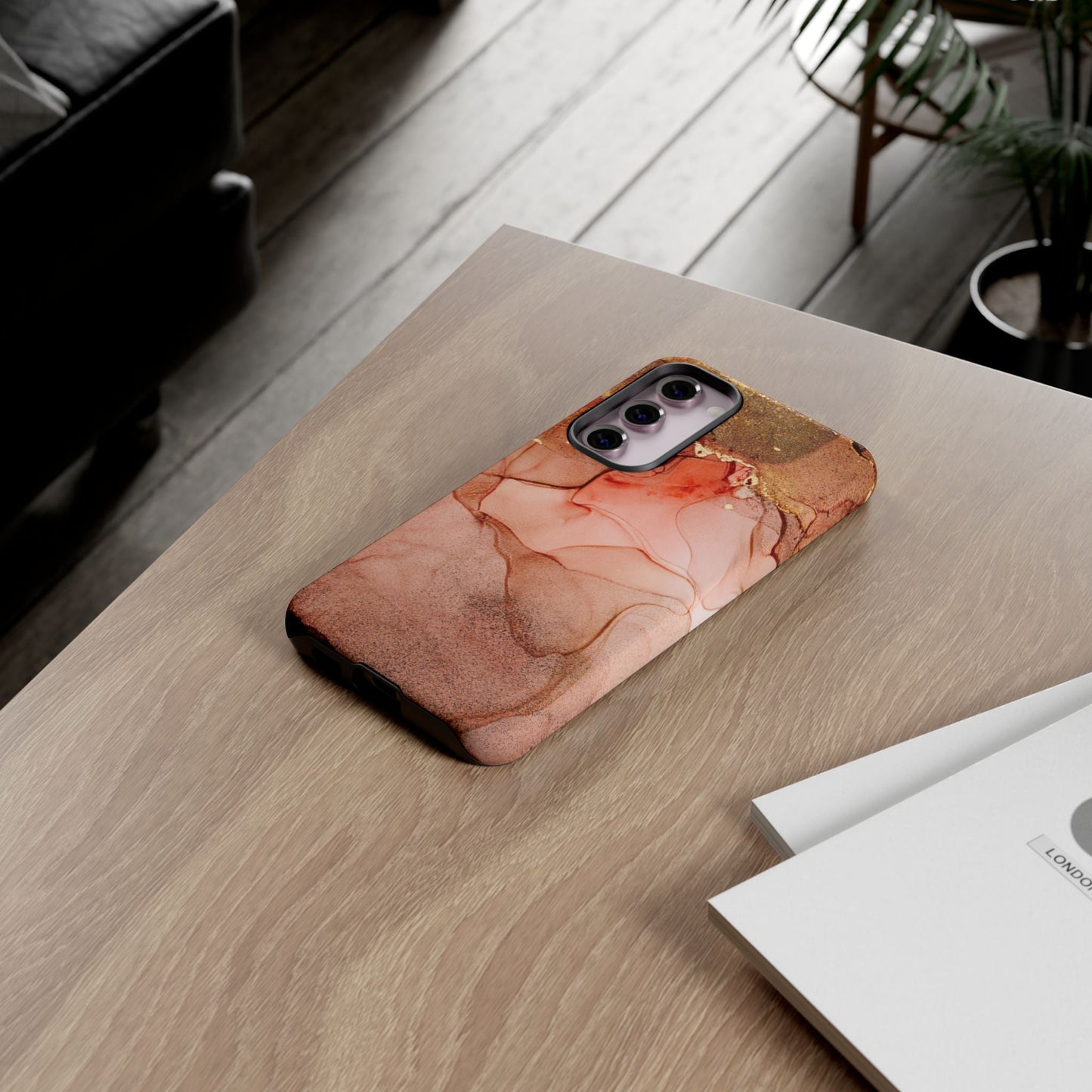 Ruby Red Marble Samsung Galaxy Case - Elegant Red Marble with Gold Accents - BOGO Cases