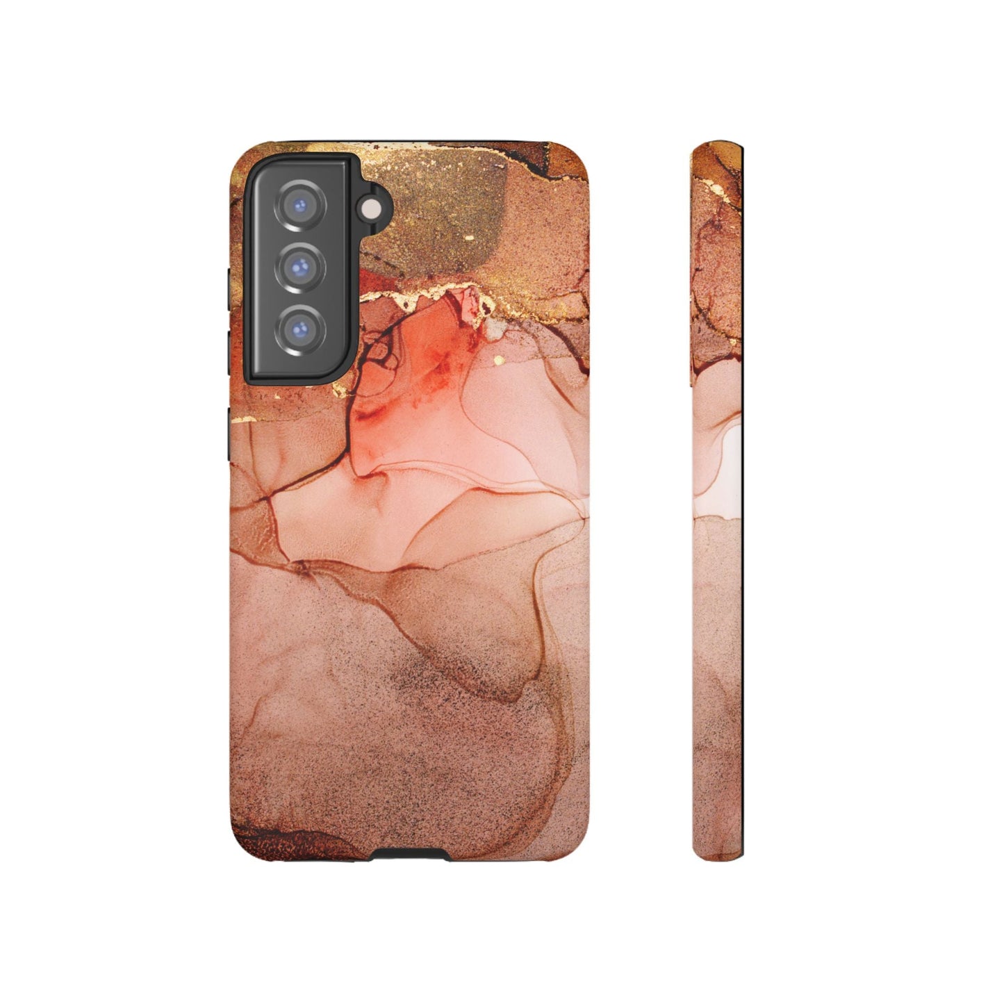 Ruby Red Marble Samsung Galaxy Case - Elegant Red Marble with Gold Accents - BOGO Cases