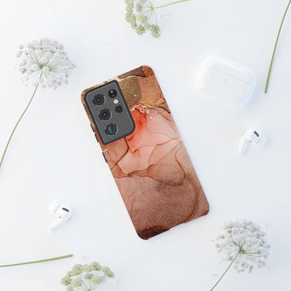 Ruby Red Marble Samsung Galaxy Case - Elegant Red Marble with Gold Accents - BOGO Cases