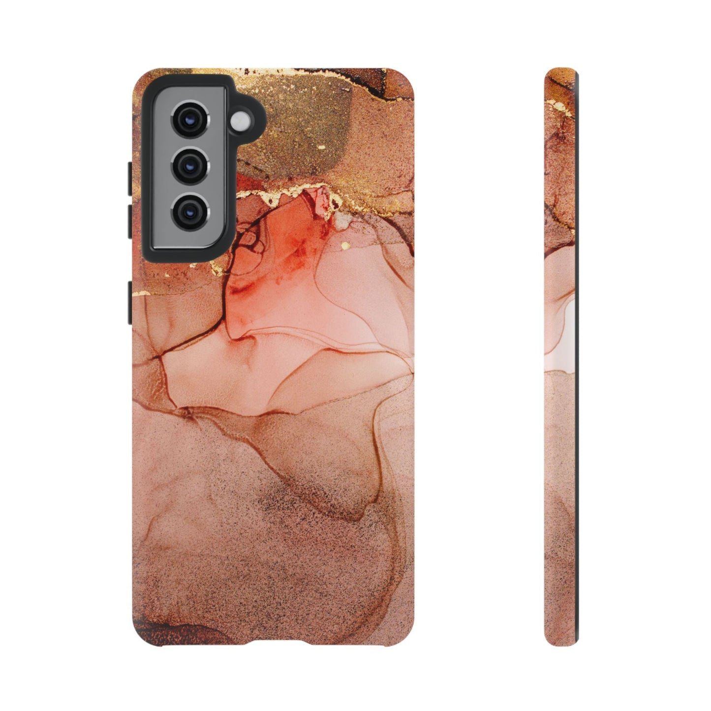 Ruby Red Marble Samsung Galaxy Case - Elegant Red Marble with Gold Accents - BOGO Cases