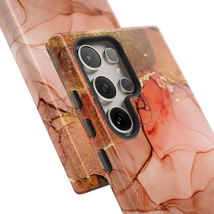 Ruby Red Marble Samsung Galaxy Case - Elegant Red Marble with Gold Accents - BOGO Cases