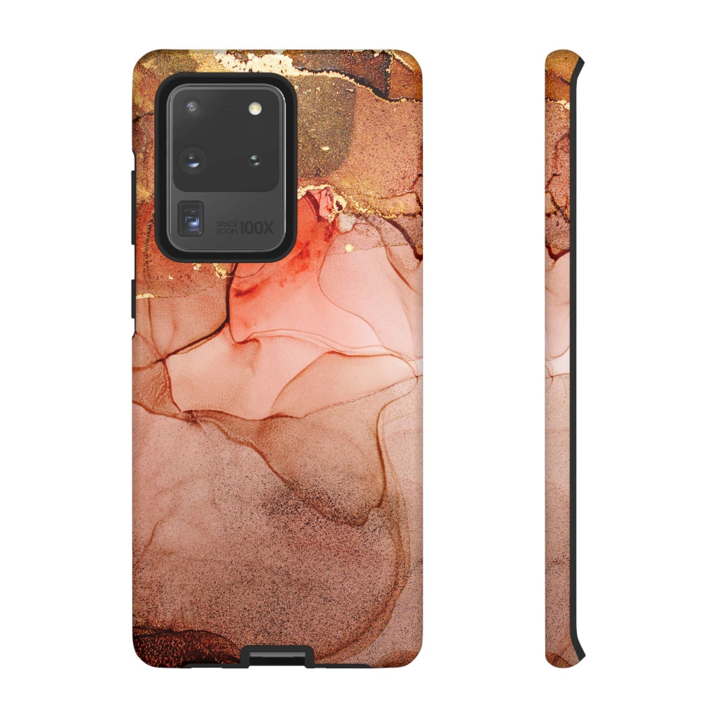 Ruby Red Marble Samsung Galaxy Case - Elegant Red Marble with Gold Accents - BOGO Cases