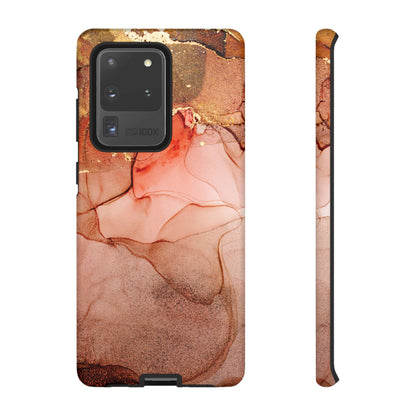 Ruby Red Marble Samsung Galaxy Case - Elegant Red Marble with Gold Accents - BOGO Cases