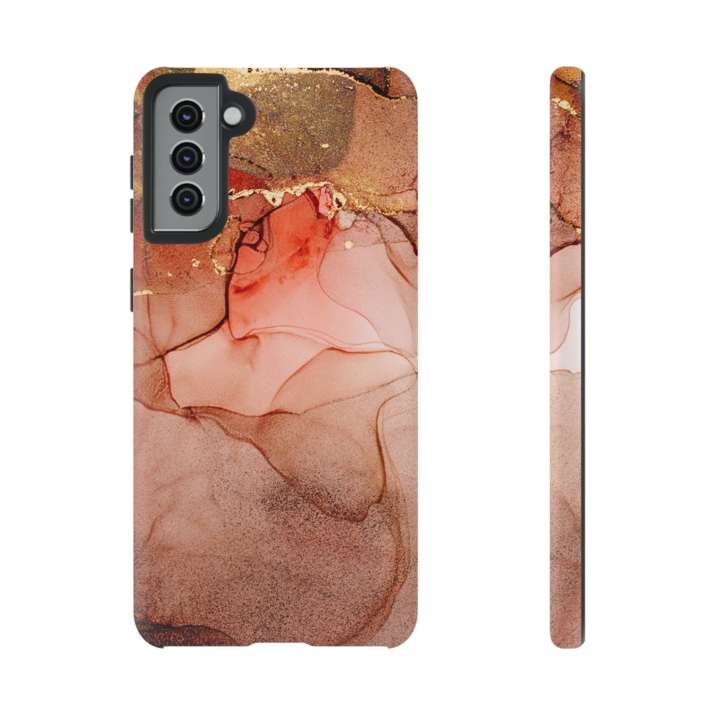 Ruby Red Marble Samsung Galaxy Case - Elegant Red Marble with Gold Accents - BOGO Cases