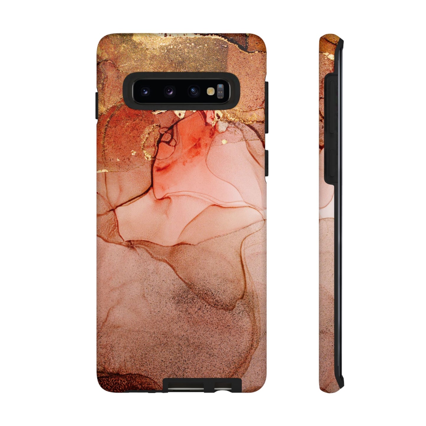 Ruby Red Marble Samsung Galaxy Case - Elegant Red Marble with Gold Accents - BOGO Cases