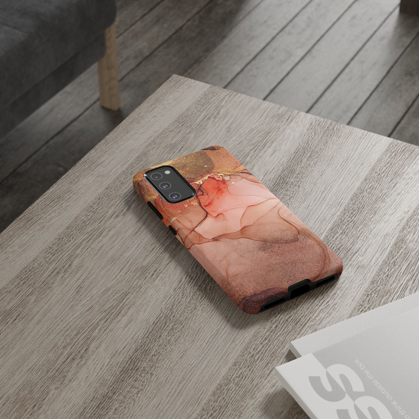 Ruby Red Marble Samsung Galaxy Case - Elegant Red Marble with Gold Accents - BOGO Cases