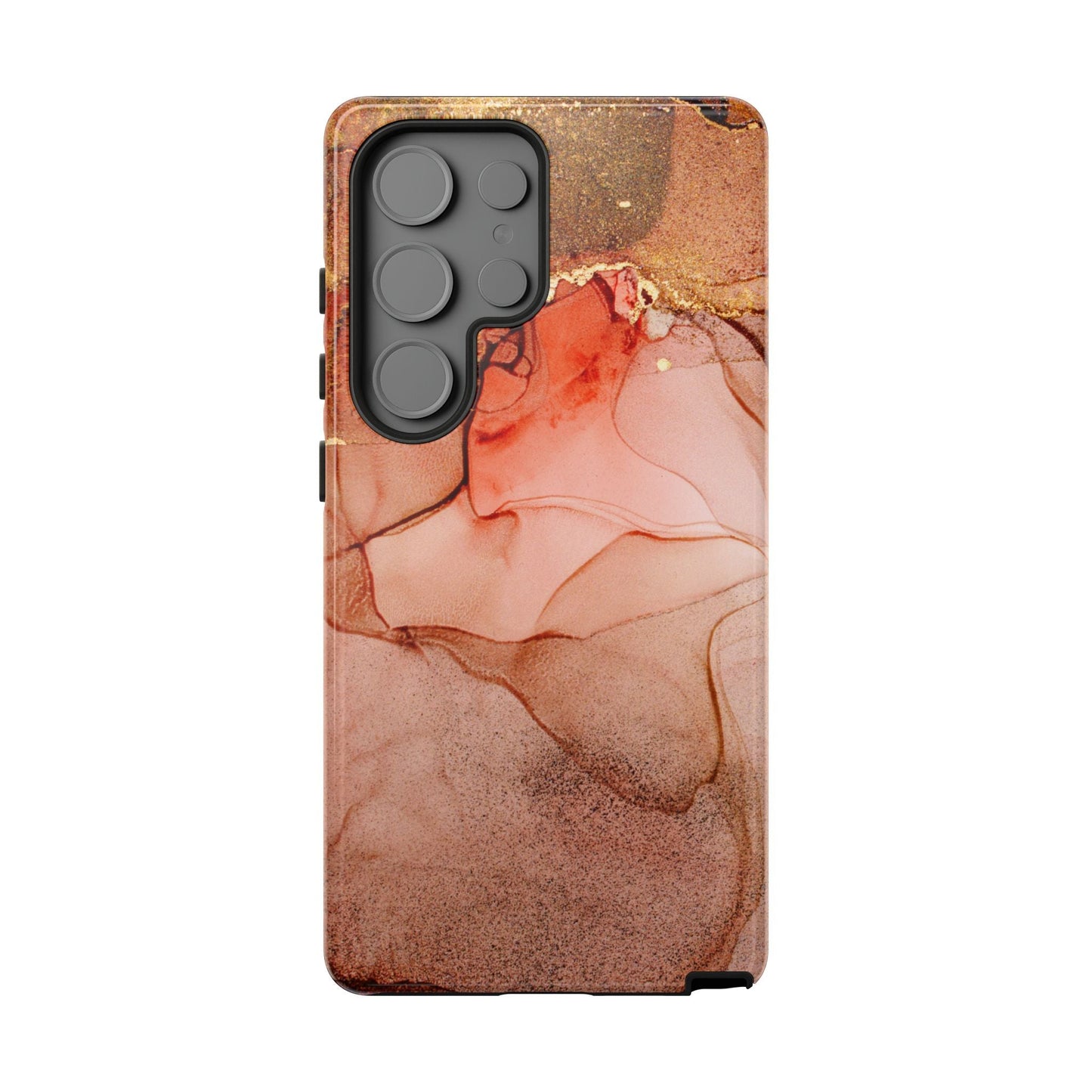 Ruby Red Marble Samsung Galaxy Case - Elegant Red Marble with Gold Accents - BOGO Cases