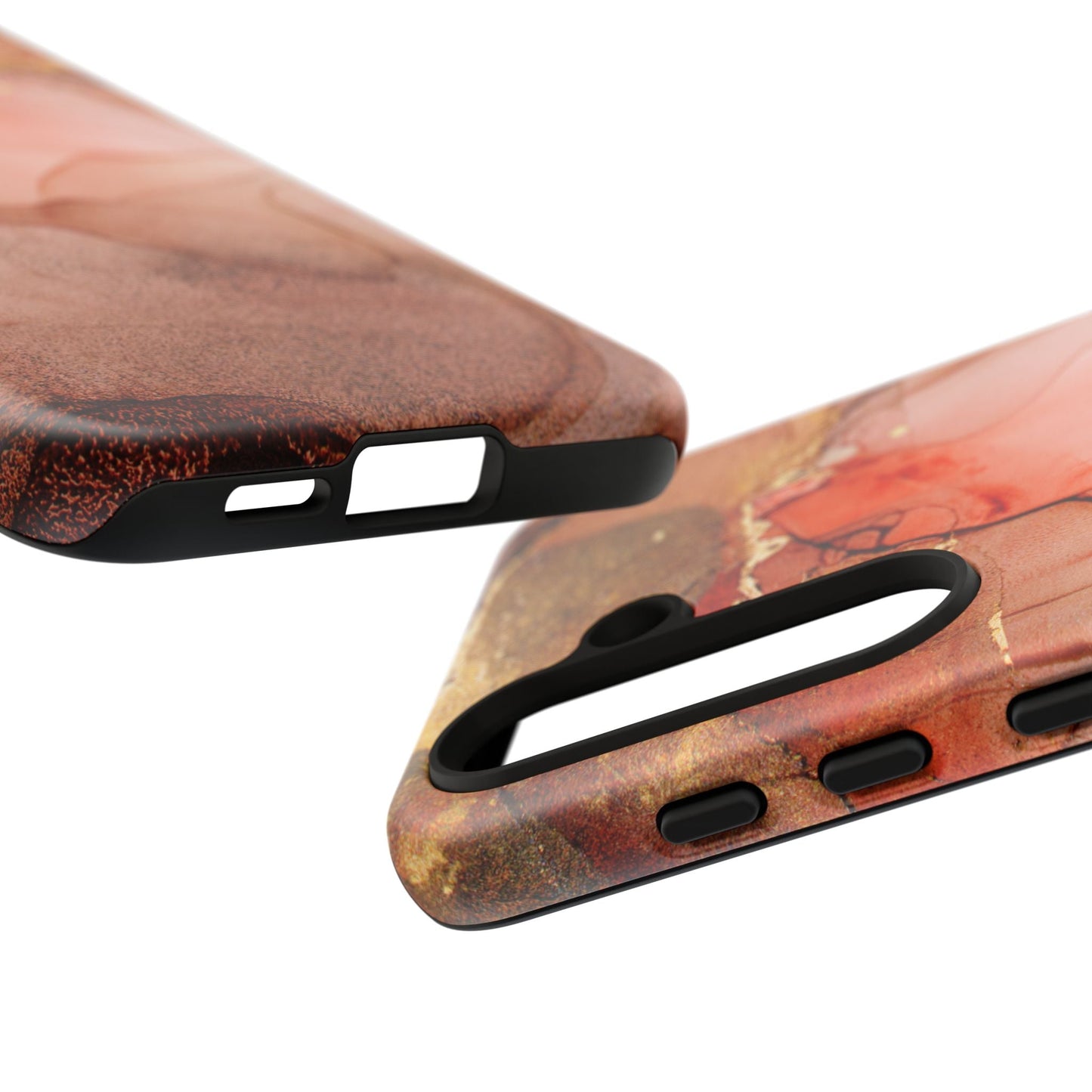 Ruby Red Marble Samsung Galaxy Case - Elegant Red Marble with Gold Accents - BOGO Cases