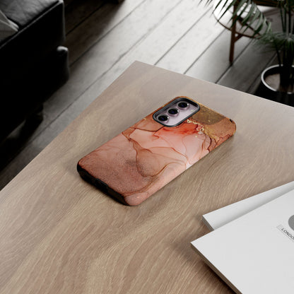 Ruby Red Marble Samsung Galaxy Case - Elegant Red Marble with Gold Accents - BOGO Cases