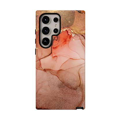 Ruby Red Marble Samsung Galaxy Case - Elegant Red Marble with Gold Accents - BOGO Cases