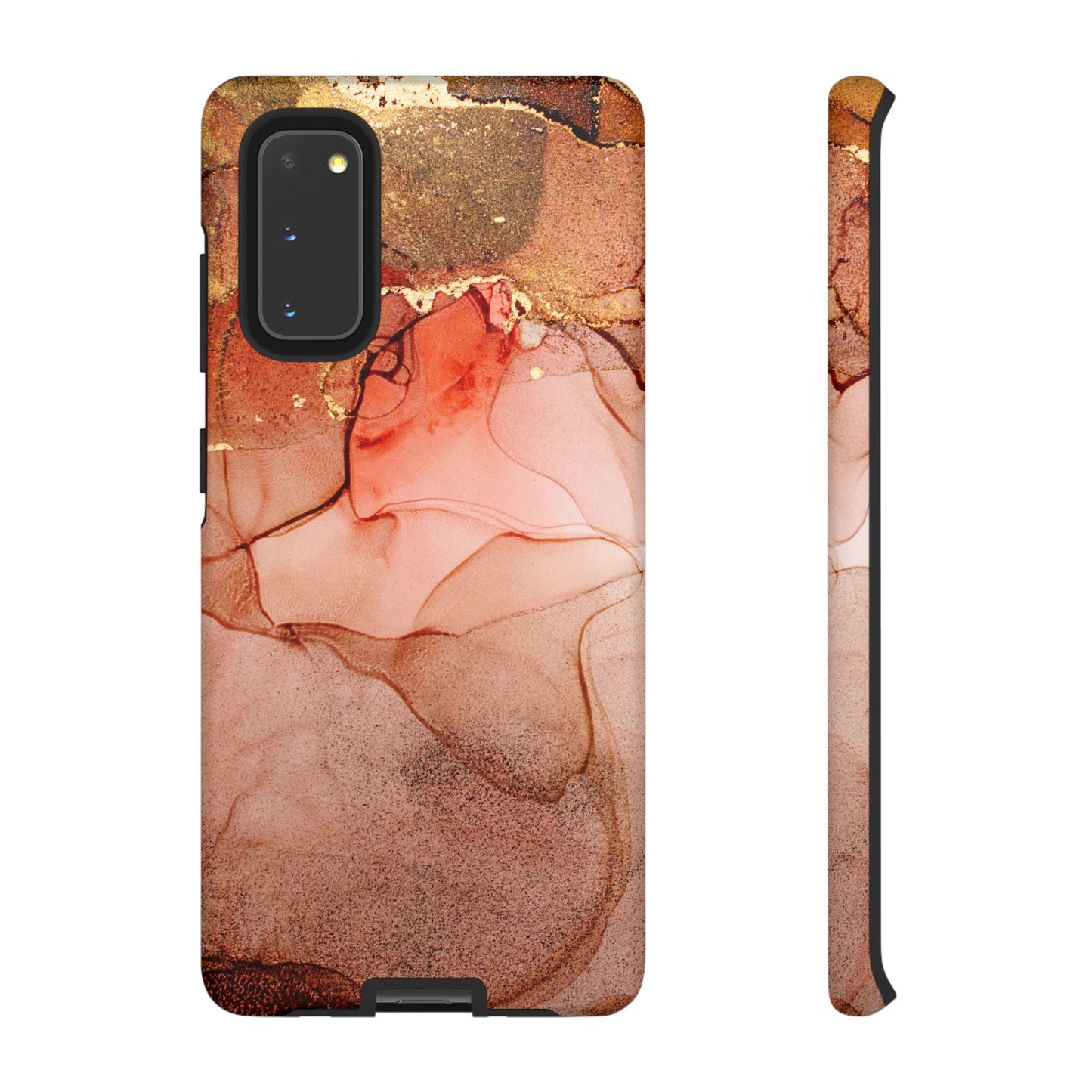 Ruby Red Marble Samsung Galaxy Case - Elegant Red Marble with Gold Accents - BOGO Cases