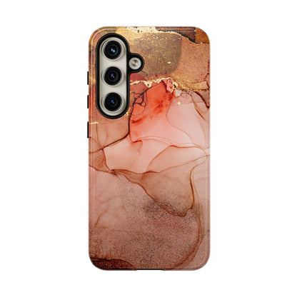 Ruby Red Marble Samsung Galaxy Case - Elegant Red Marble with Gold Accents - BOGO Cases