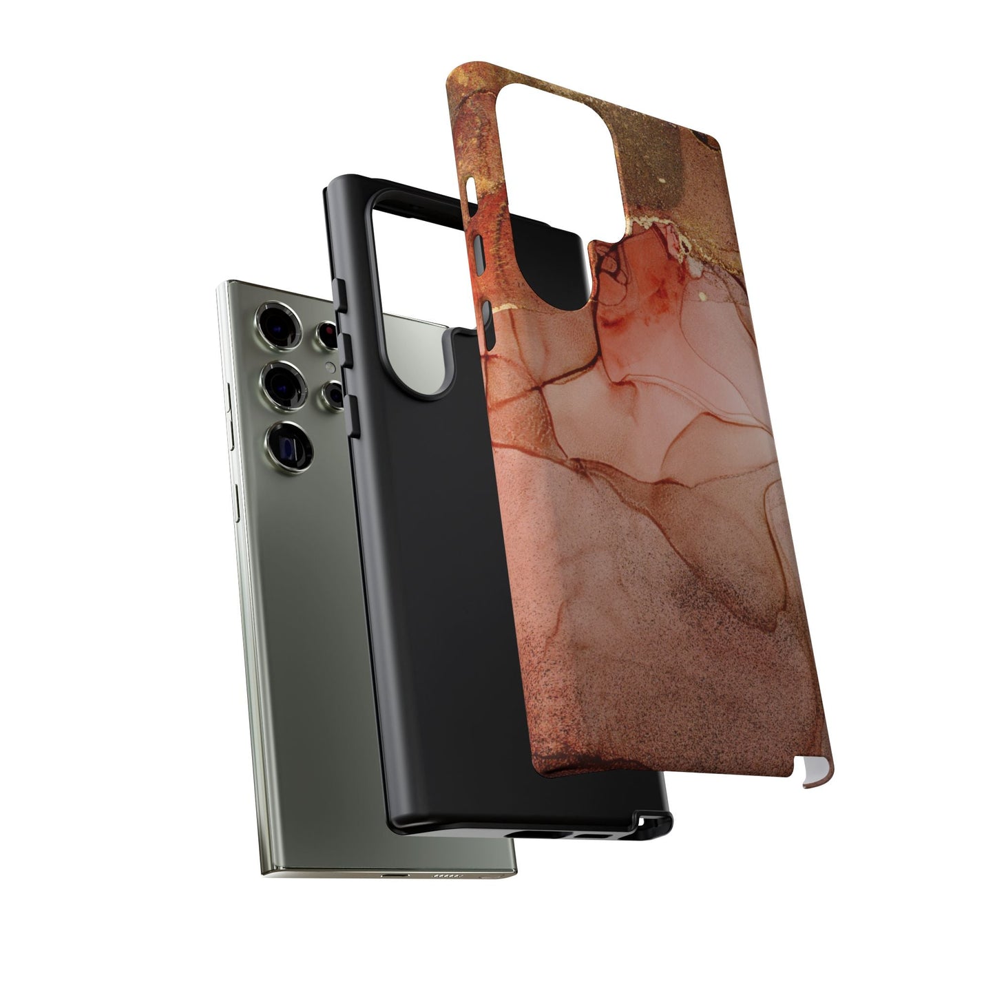 Ruby Red Marble Samsung Galaxy Case - Elegant Red Marble with Gold Accents - BOGO Cases