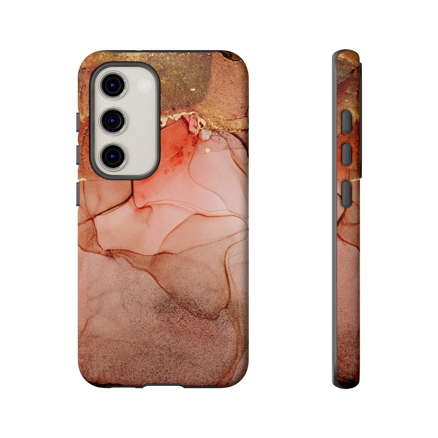 Ruby Red Marble Samsung Galaxy Case - Elegant Red Marble with Gold Accents - BOGO Cases
