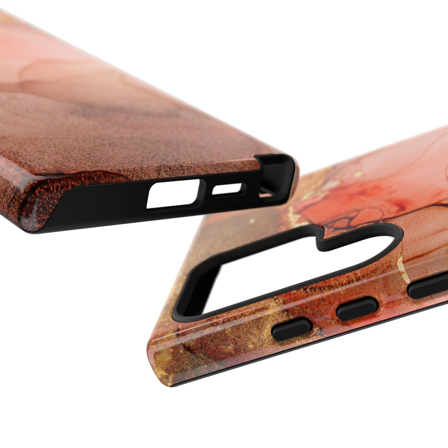 Ruby Red Marble Samsung Galaxy Case - Elegant Red Marble with Gold Accents - BOGO Cases
