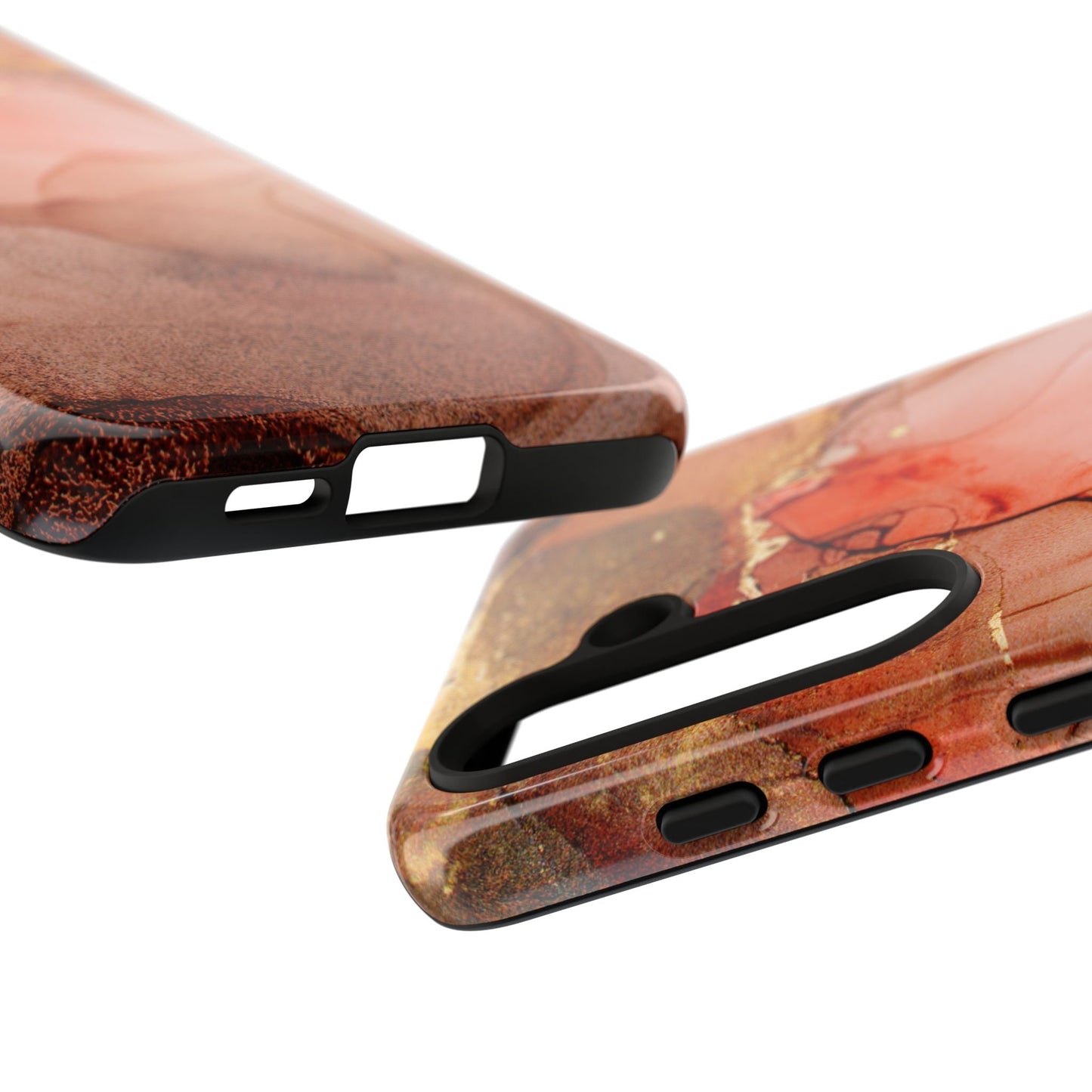 Ruby Red Marble Samsung Galaxy Case - Elegant Red Marble with Gold Accents - BOGO Cases
