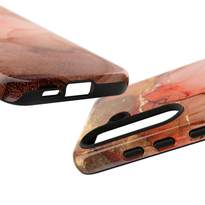 Ruby Red Marble Samsung Galaxy Case - Elegant Red Marble with Gold Accents - BOGO Cases