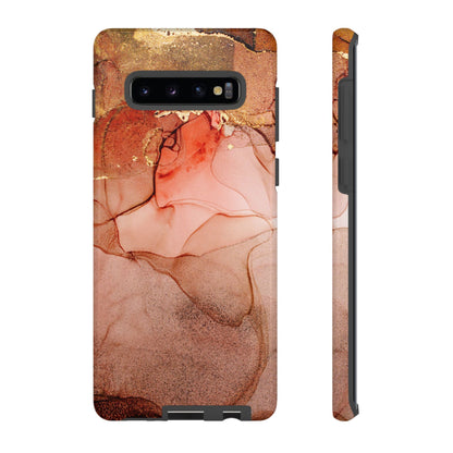 Ruby Red Marble Samsung Galaxy Case - Elegant Red Marble with Gold Accents - BOGO Cases