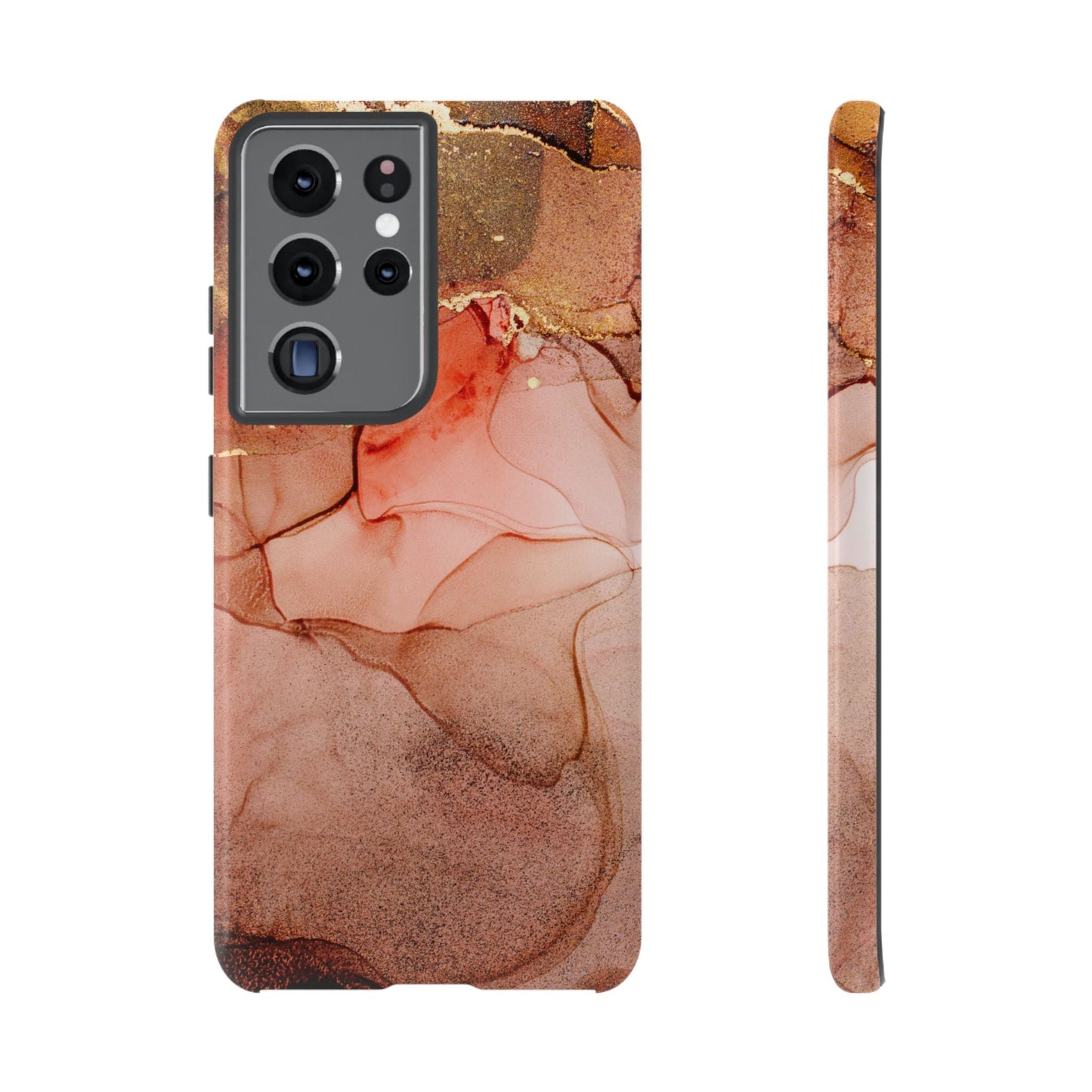 Ruby Red Marble Samsung Galaxy Case - Elegant Red Marble with Gold Accents - BOGO Cases