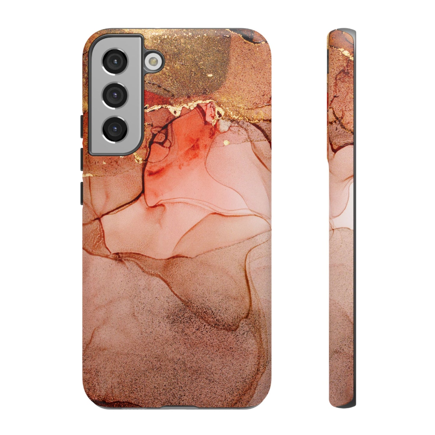 Ruby Red Marble Samsung Galaxy Case - Elegant Red Marble with Gold Accents - BOGO Cases