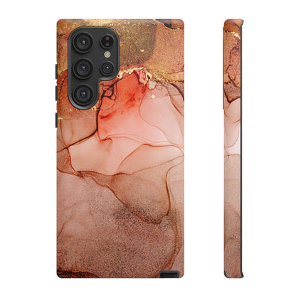 Ruby Red Marble Samsung Galaxy Case - Elegant Red Marble with Gold Accents - BOGO Cases