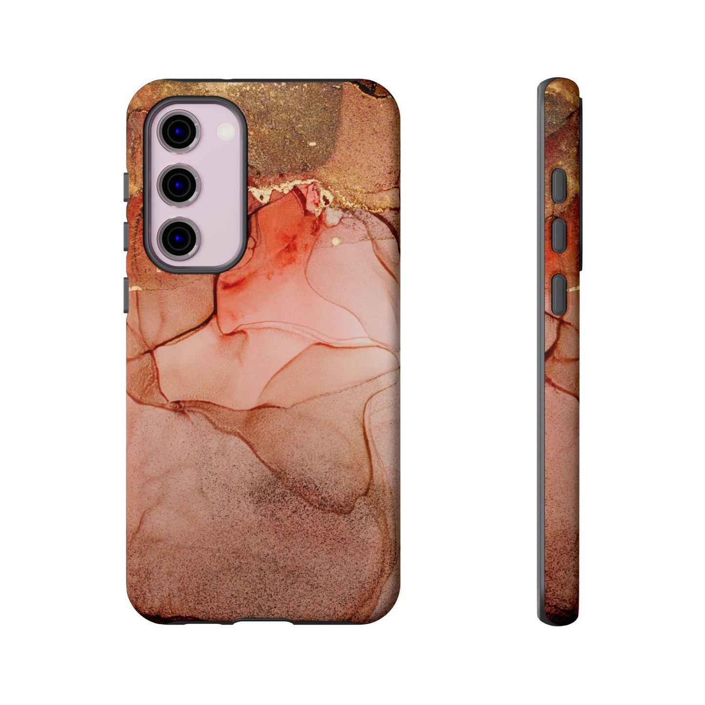 Ruby Red Marble Samsung Galaxy Case - Elegant Red Marble with Gold Accents - BOGO Cases