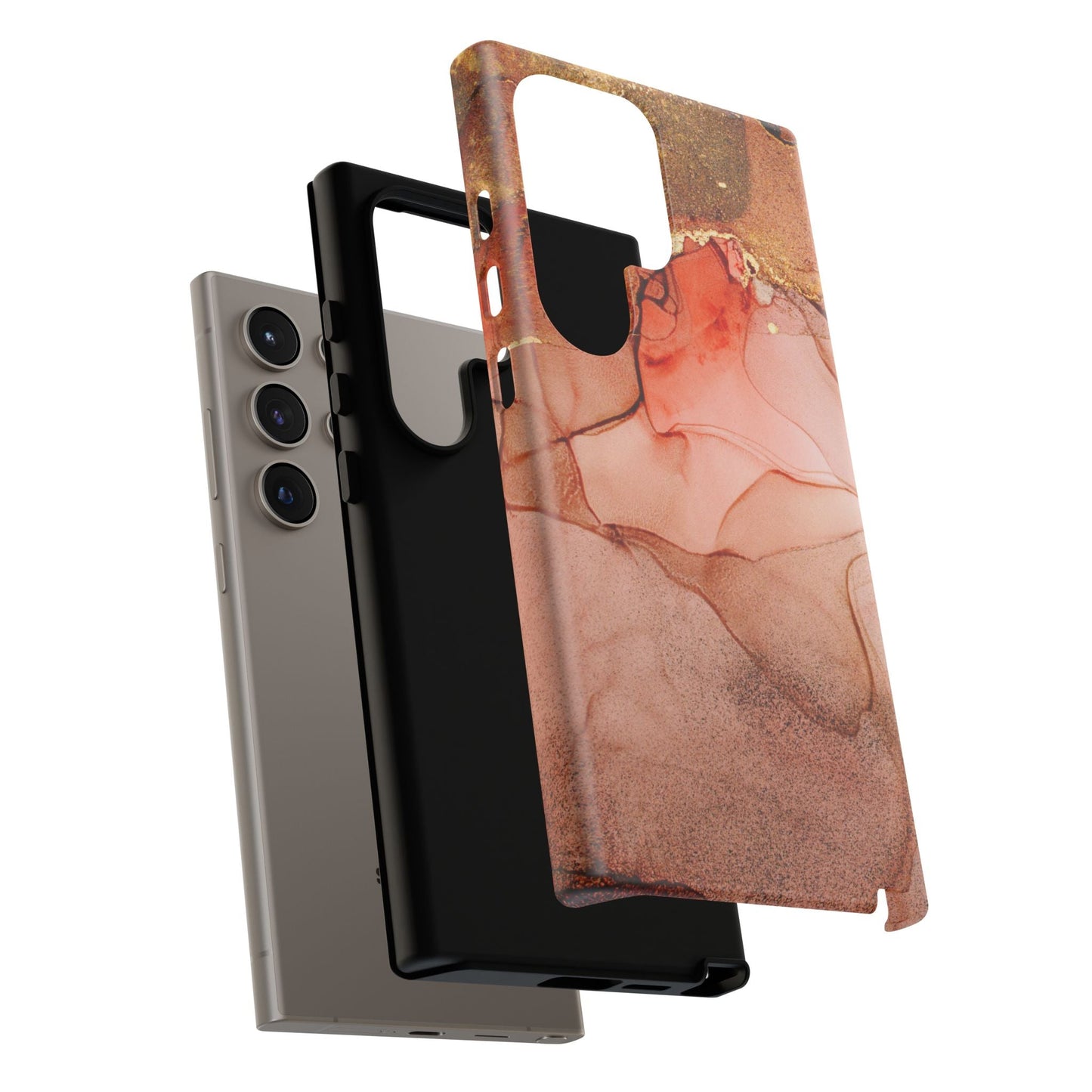 Ruby Red Marble Samsung Galaxy Case - Elegant Red Marble with Gold Accents - BOGO Cases
