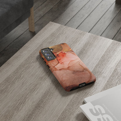 Ruby Red Marble Samsung Galaxy Case - Elegant Red Marble with Gold Accents - BOGO Cases