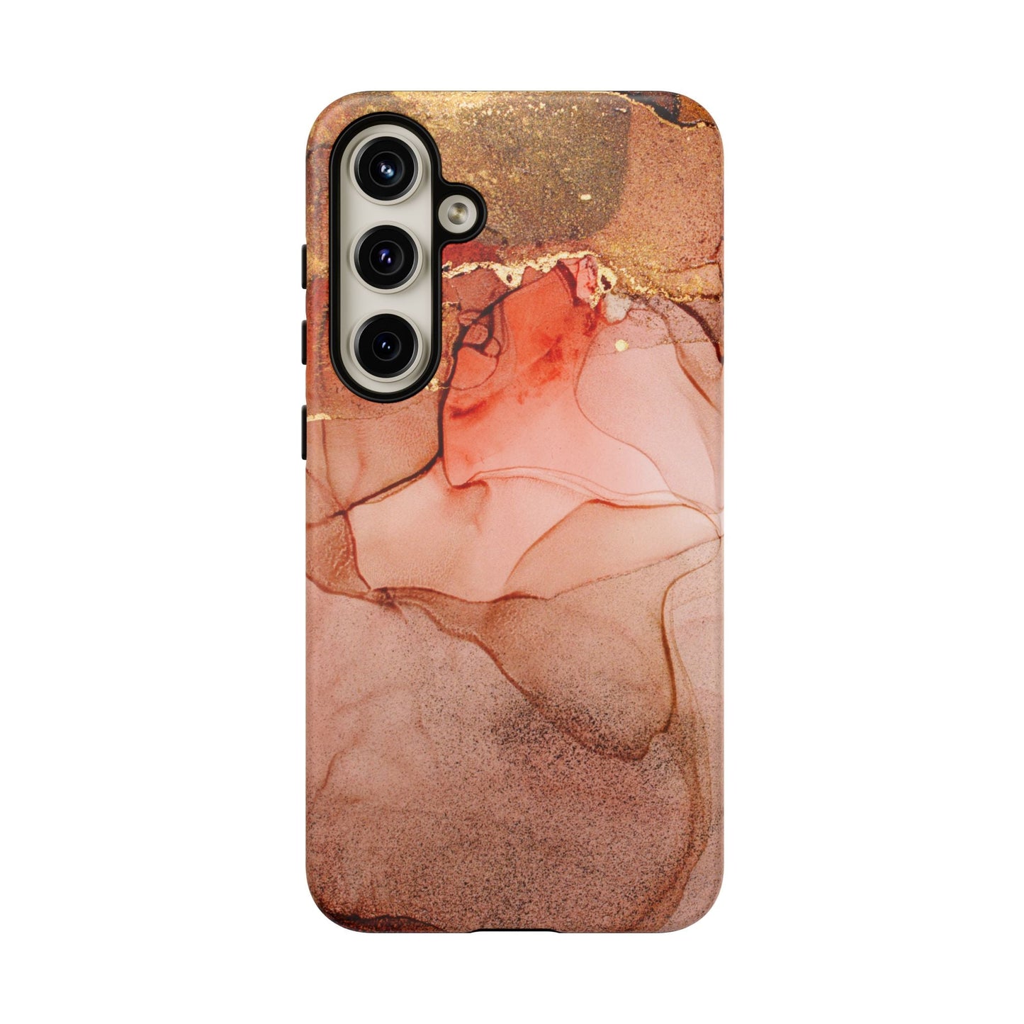 Ruby Red Marble Samsung Galaxy Case - Elegant Red Marble with Gold Accents - BOGO Cases