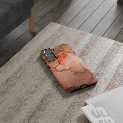 Ruby Red Marble Samsung Galaxy Case - Elegant Red Marble with Gold Accents - BOGO Cases