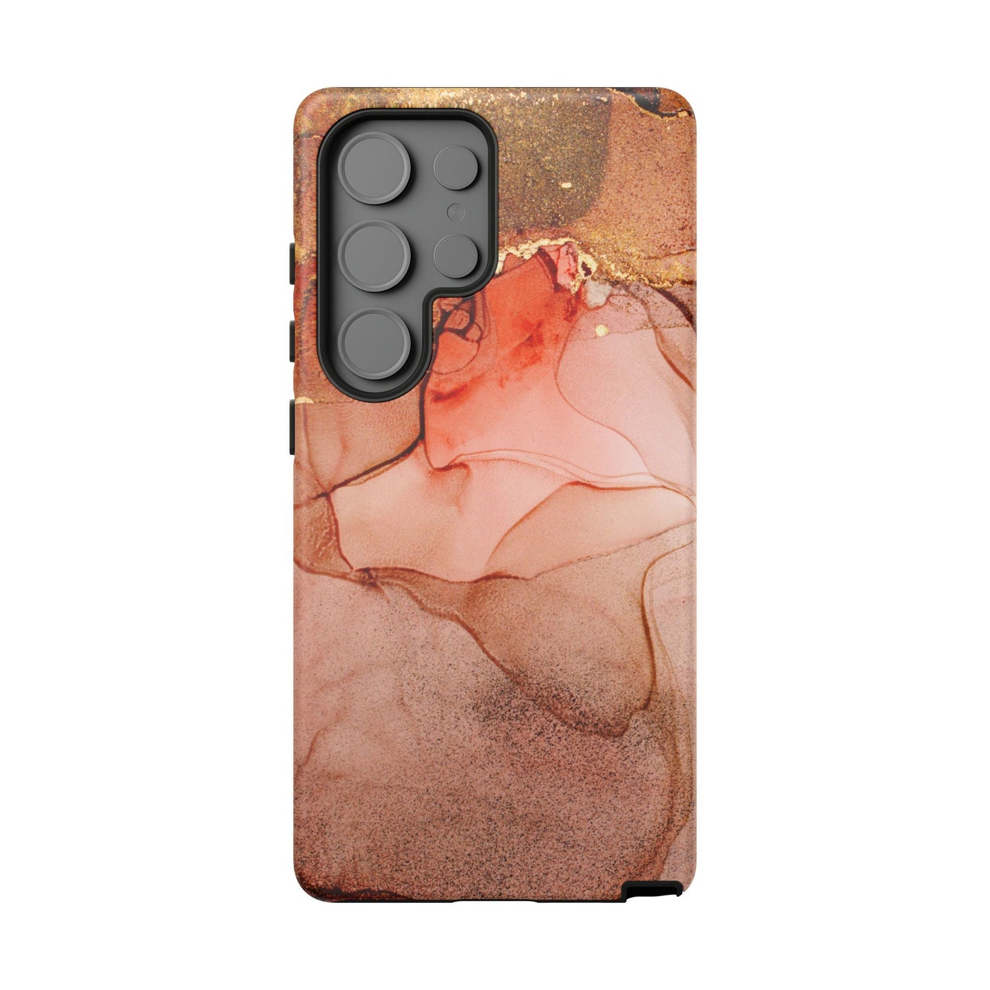 Ruby Red Marble Samsung Galaxy Case - Elegant Red Marble with Gold Accents - BOGO Cases