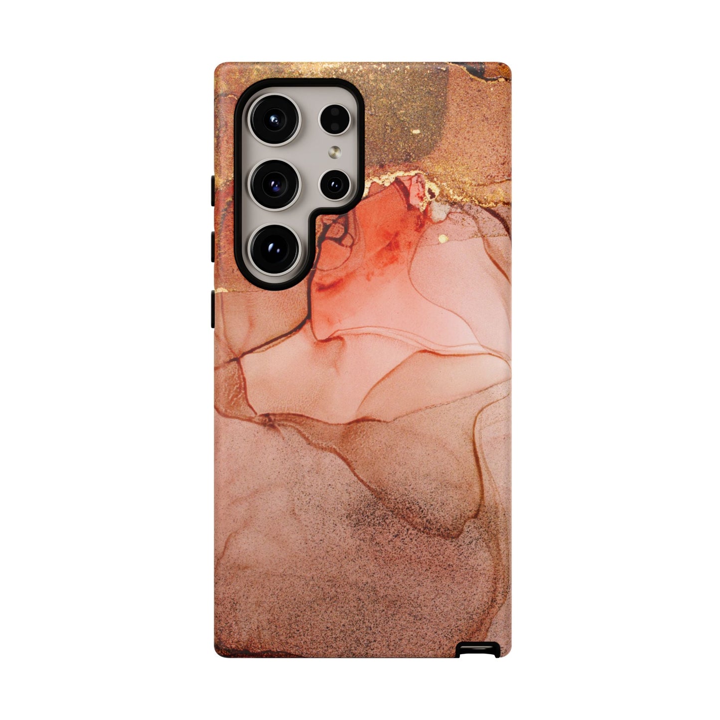 Ruby Red Marble Samsung Galaxy Case - Elegant Red Marble with Gold Accents - BOGO Cases