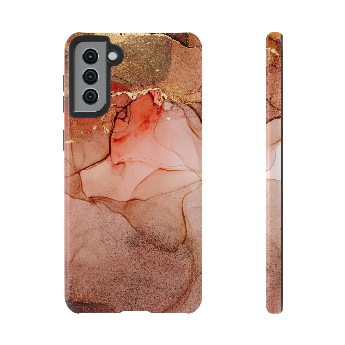 Ruby Red Marble Samsung Galaxy Case - Elegant Red Marble with Gold Accents - BOGO Cases