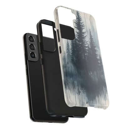 Rustic Pine Forest Samsung Galaxy Case - Blue Toned Woodland Design - BOGO Cases